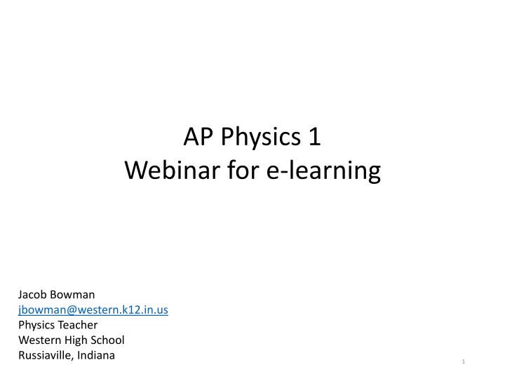 ap physics 1 webinar for e learning