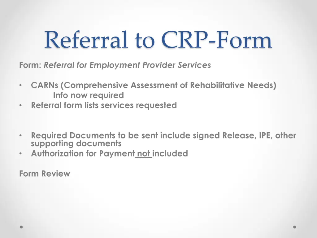 referral to crp form
