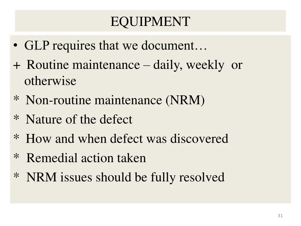 equipment 1