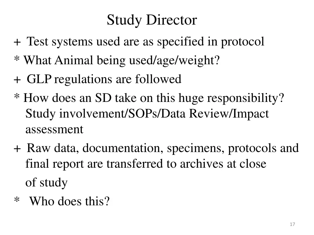 study director 1