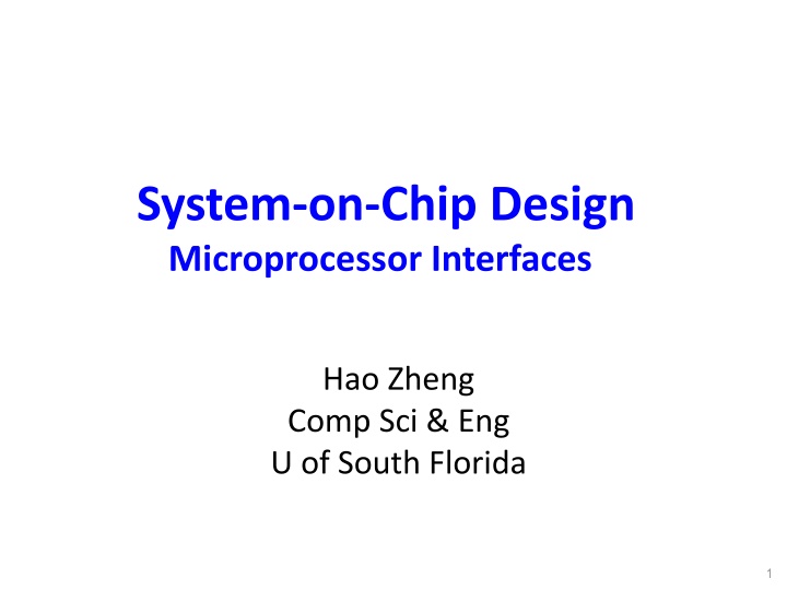 system on chip design microprocessor interfaces