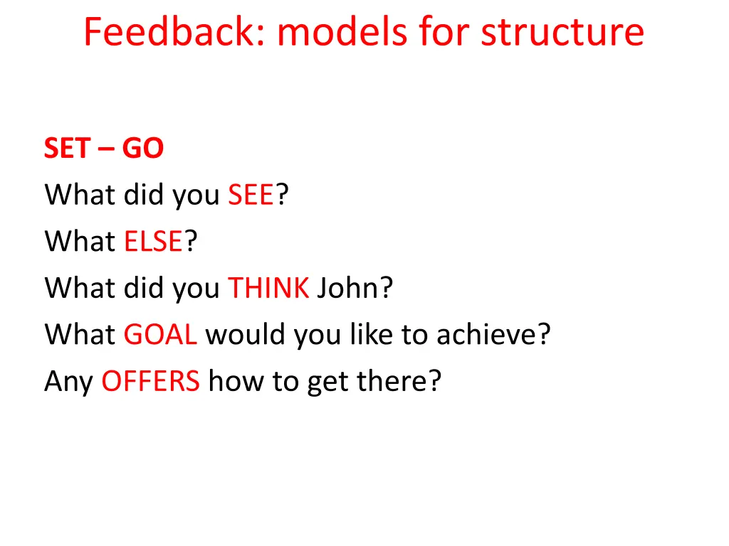 feedback models for structure 2