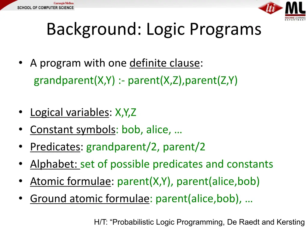 background logic programs