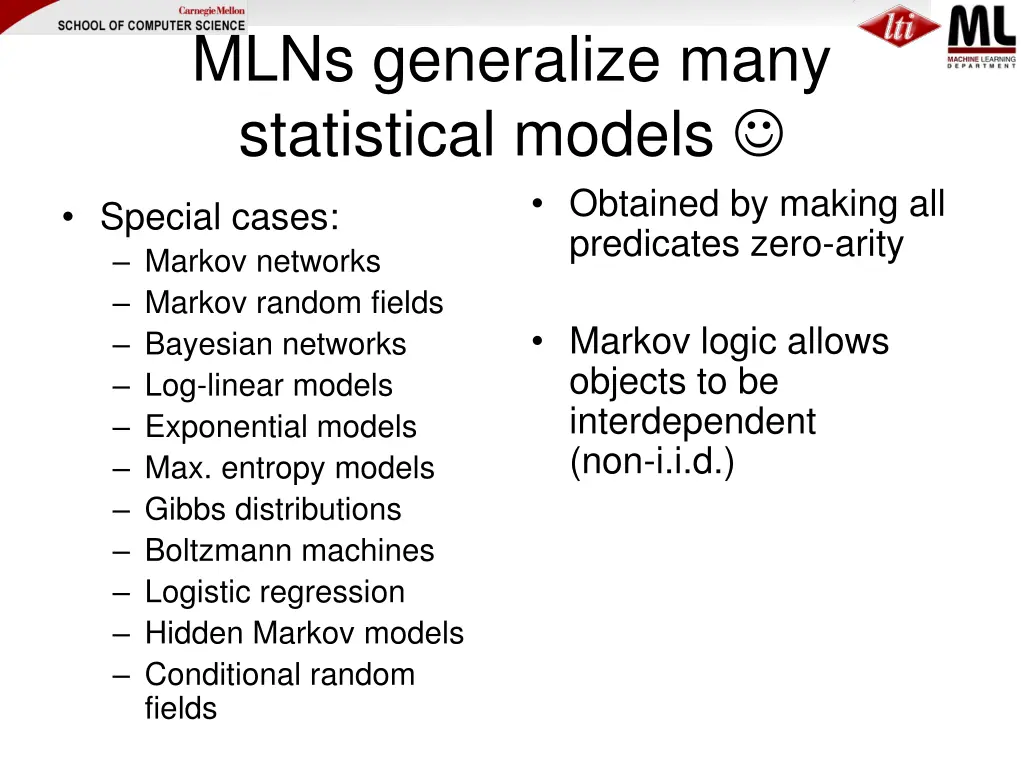 mlns generalize many statistical models