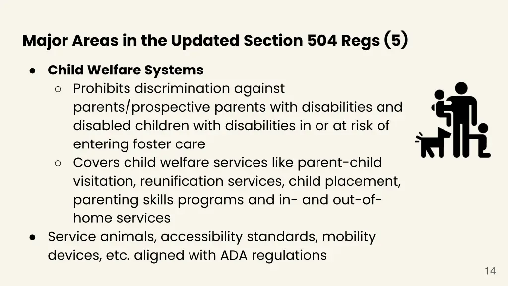 major areas in the updated section 504 regs 5