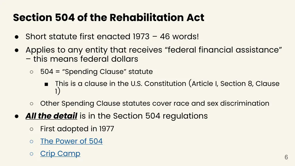 section 504 of the rehabilitation act