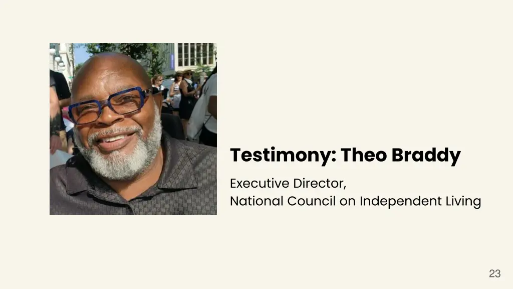 testimony theo braddy executive director national
