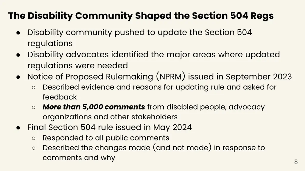 the disability community shaped the section
