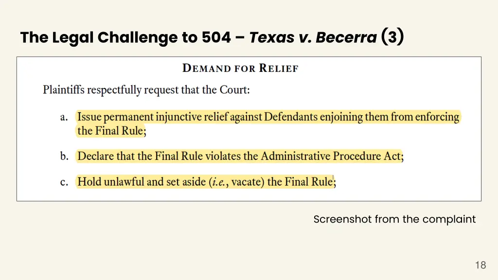 the legal challenge to 504 texas v becerra 3