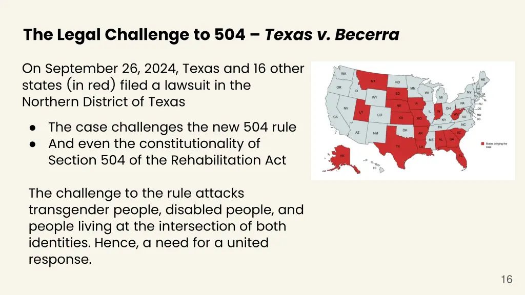 the legal challenge to 504 texas v becerra