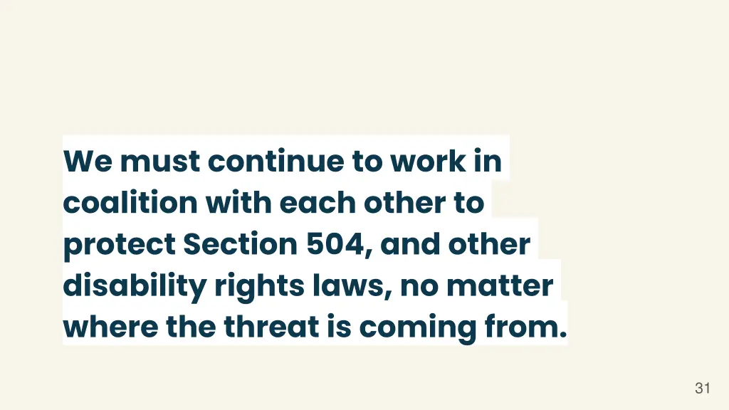 we must continue to work in coalition with each