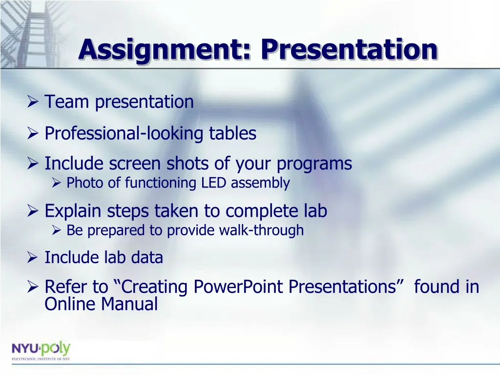 assignment presentation