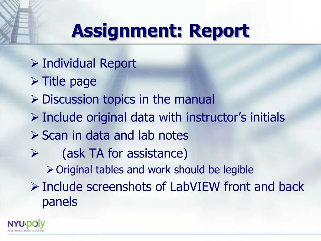 assignment report