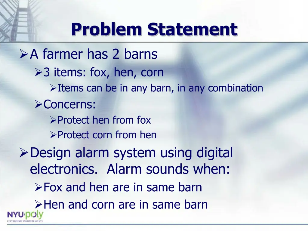 problem statement a farmer has 2 barns 3 items