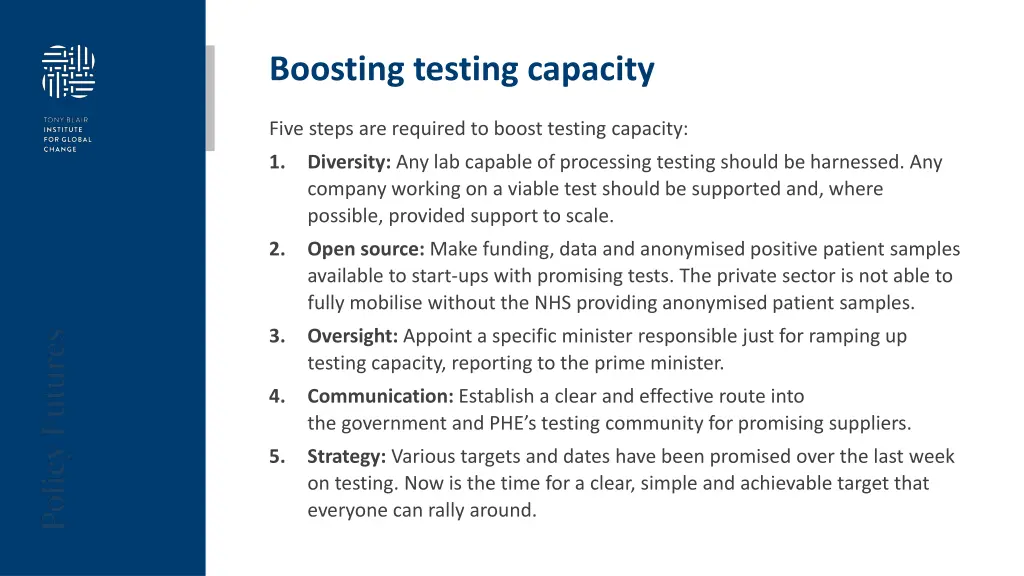 boosting testing capacity