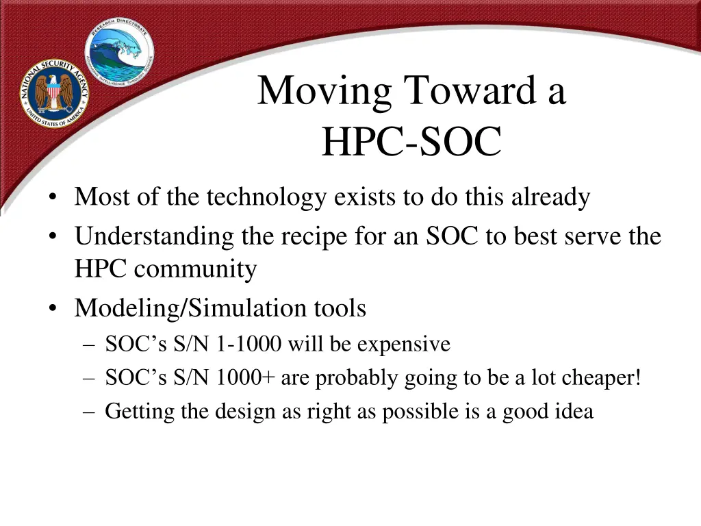 moving toward a hpc soc