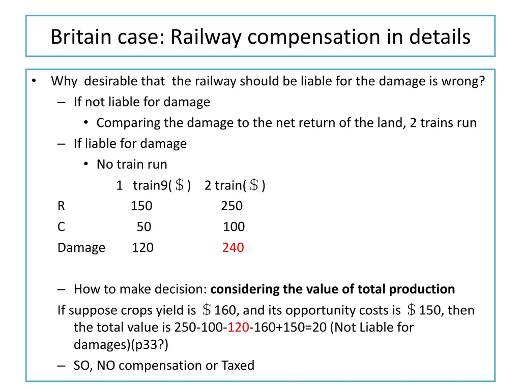 britain case railway compensation in details
