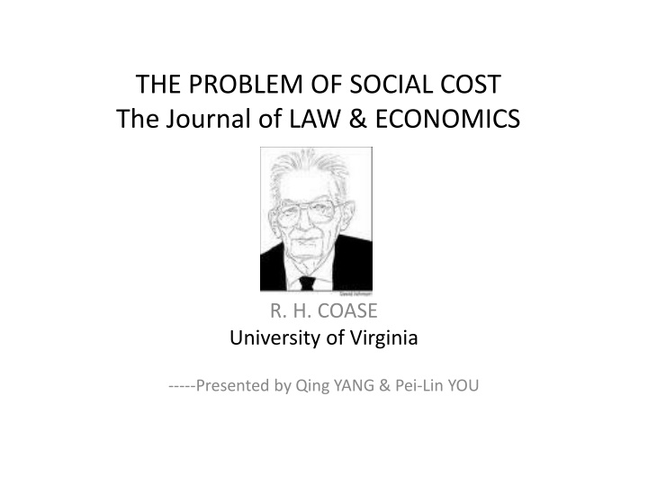 the problem of social cost the journal
