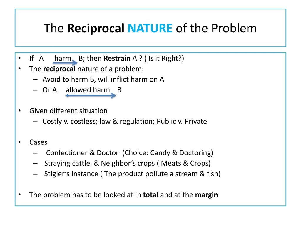 the reciprocal nature of the problem