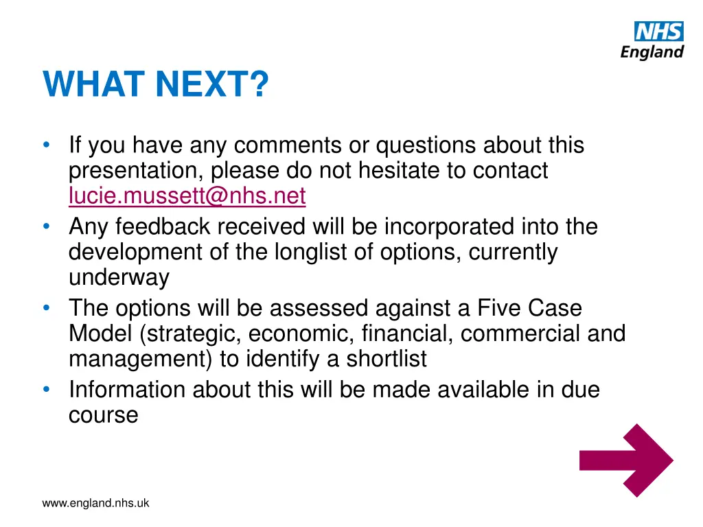 what next