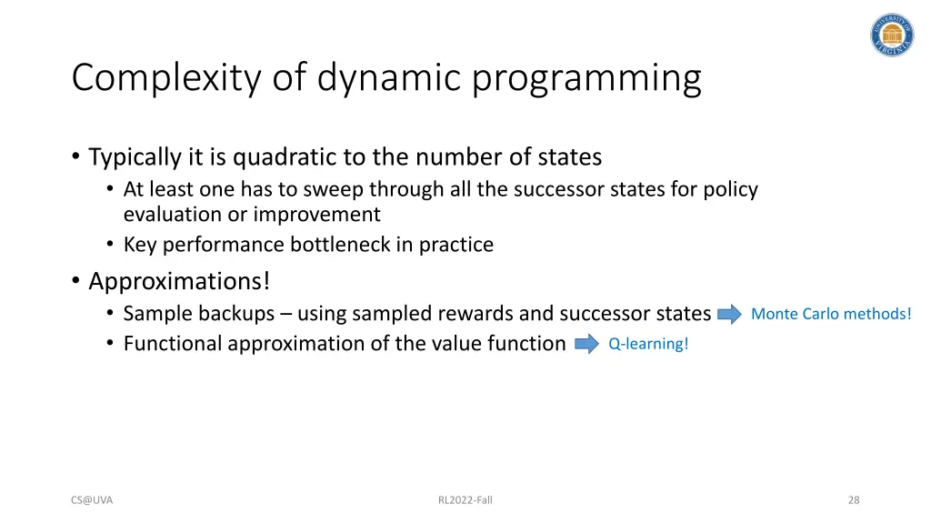 complexity of dynamic programming