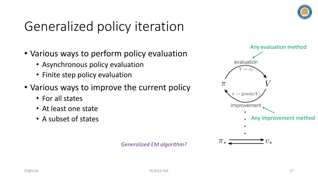generalized policy iteration