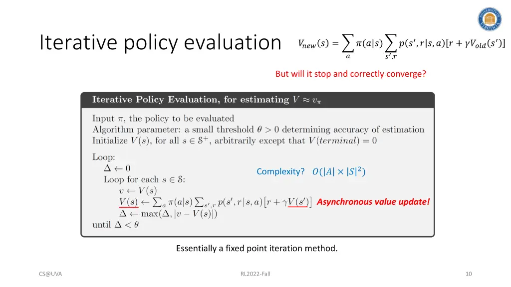 iterative policy evaluation
