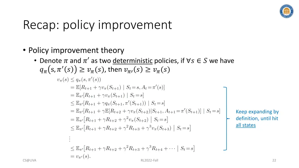 recap policy improvement