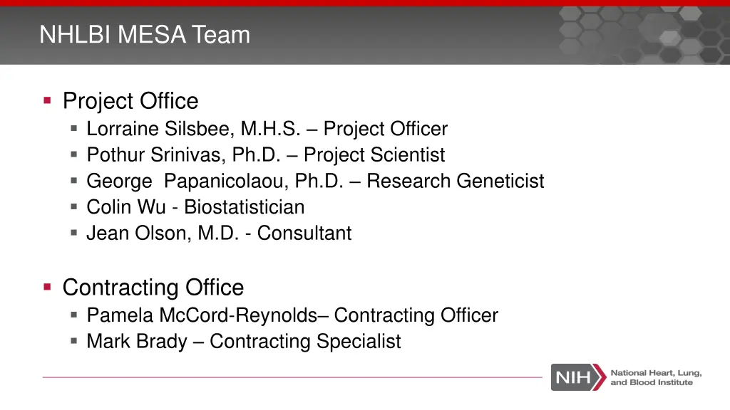 nhlbi mesa team