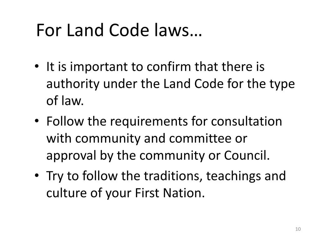 for land code laws
