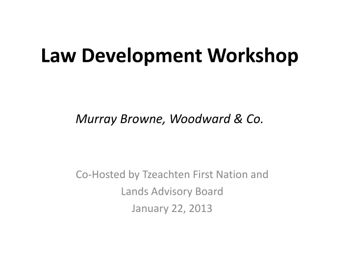law development workshop
