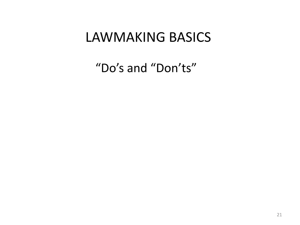 lawmaking basics