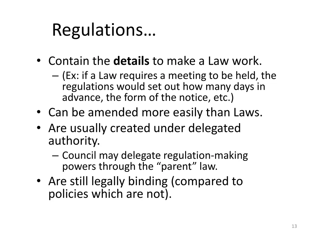regulations