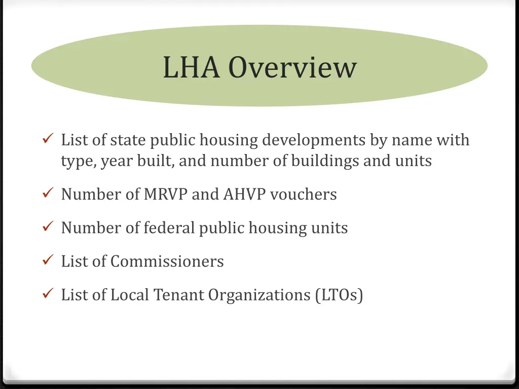 lha overview