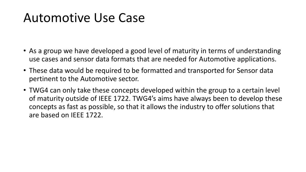 automotive use case