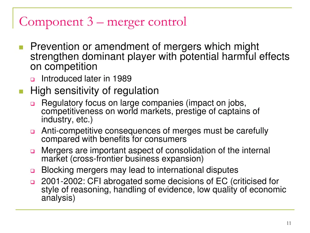 component 3 merger control