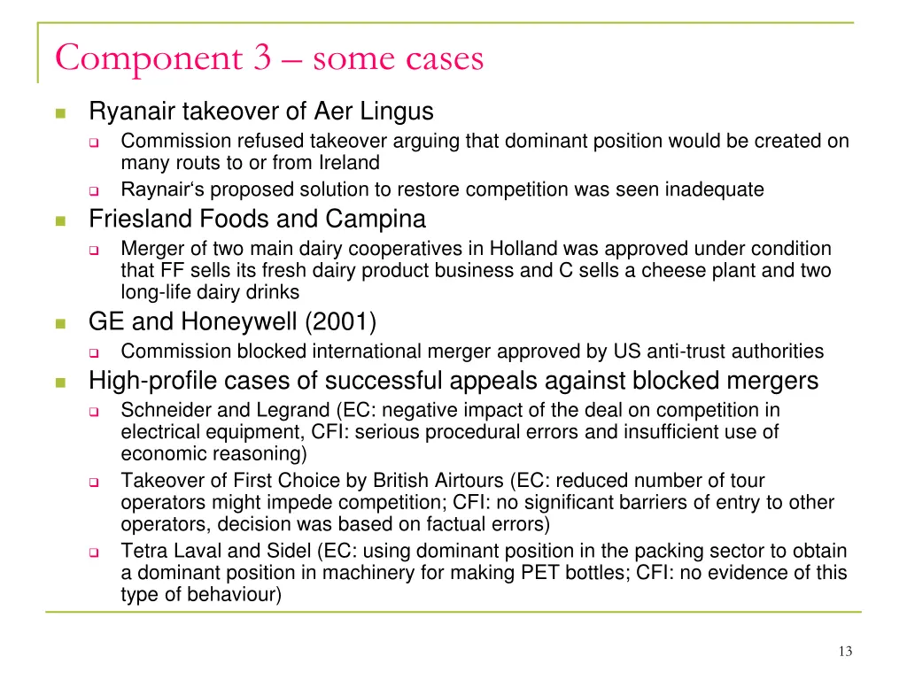 component 3 some cases