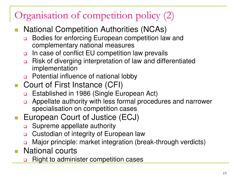organisation of competition policy 2