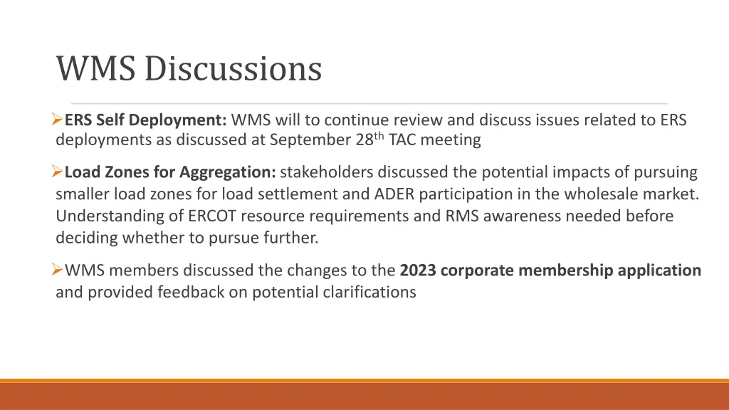 wms discussions