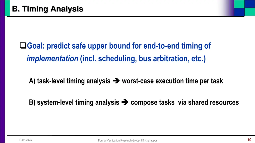 b timing analysis