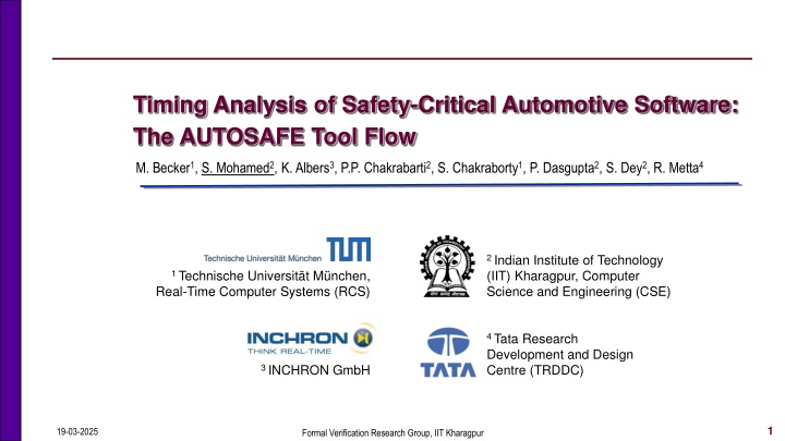 timing analysis of safety critical automotive