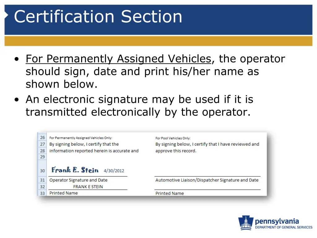 certification section