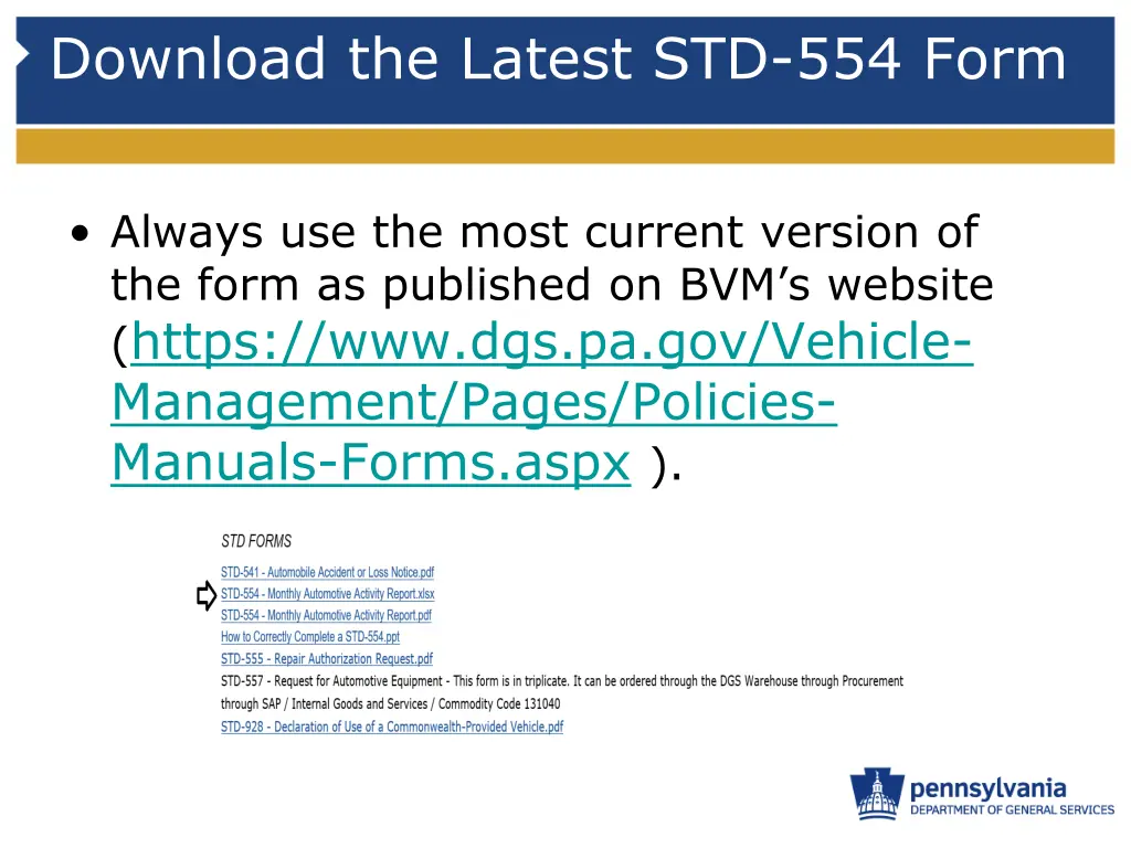 download the latest std 554 form