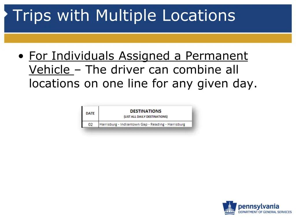 trips with multiple locations