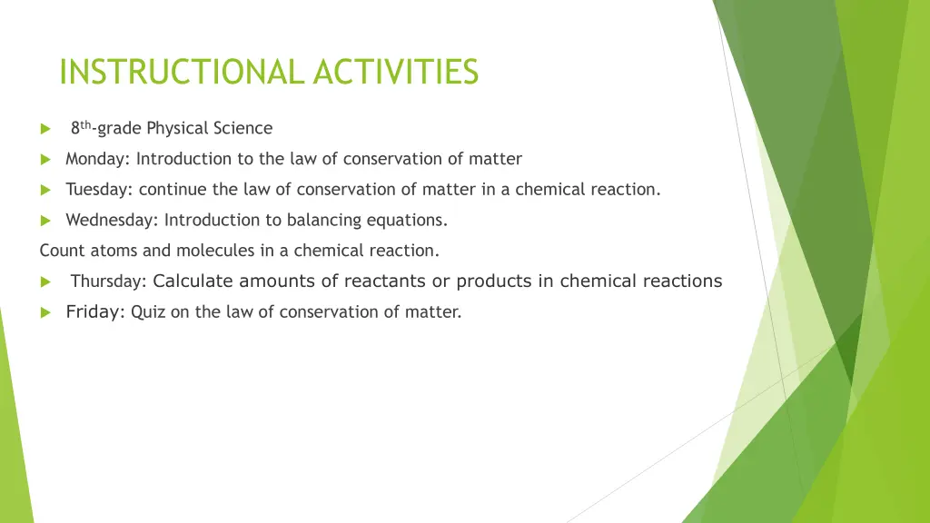 instructional activities