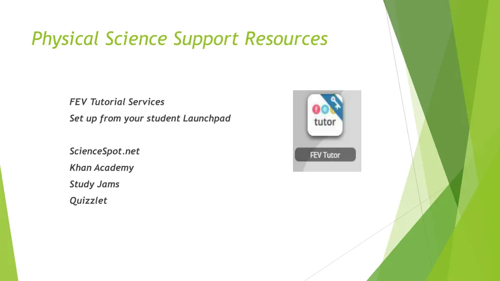 physical science support resources