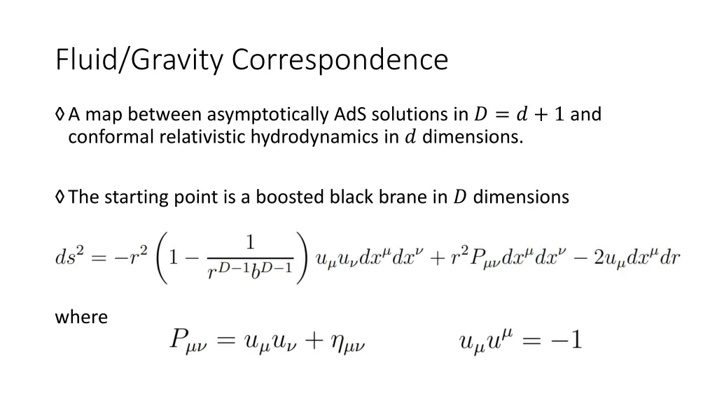 fluid gravity correspondence