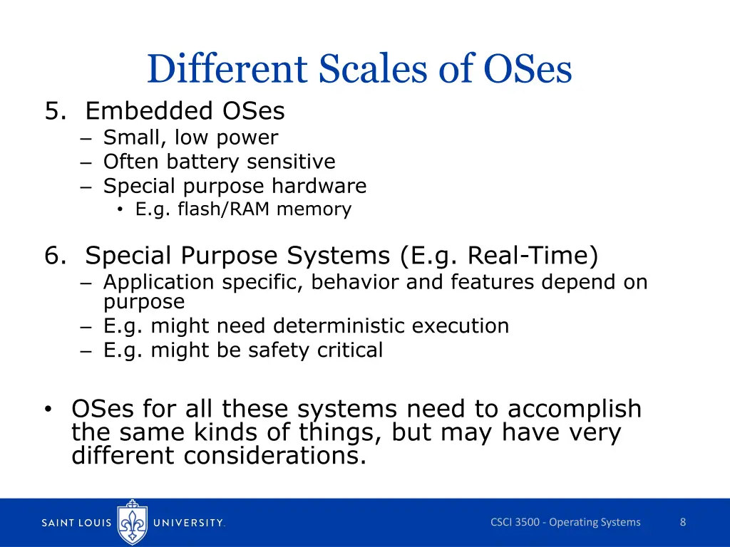 different scales of oses 5 embedded oses small