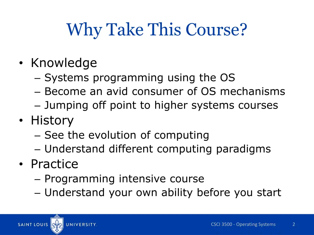 why take this course