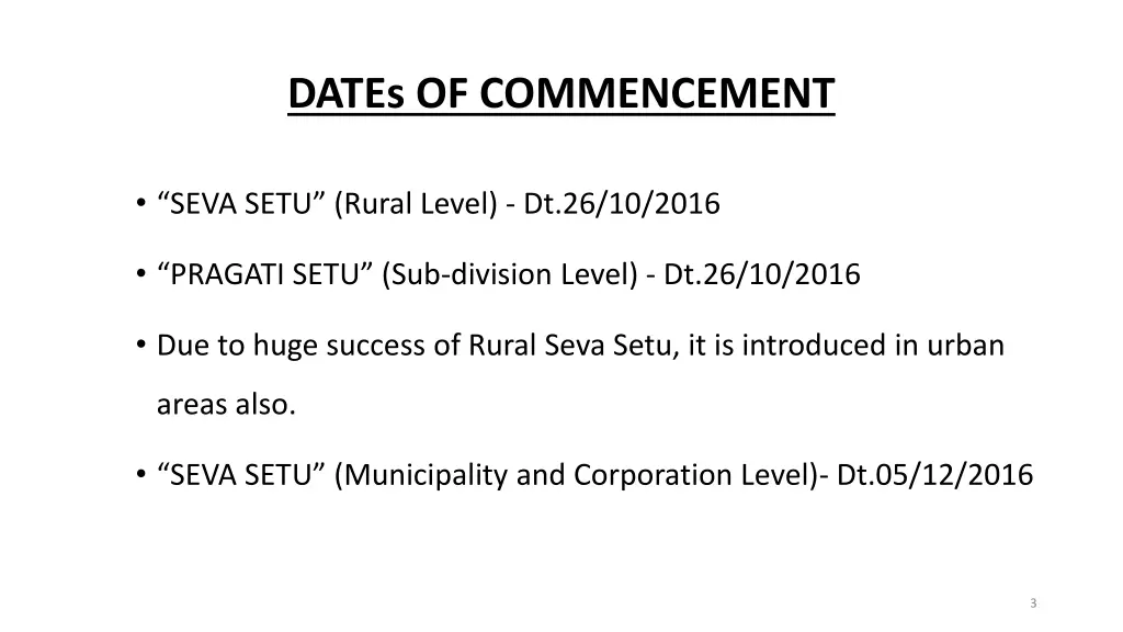 dates of commencement
